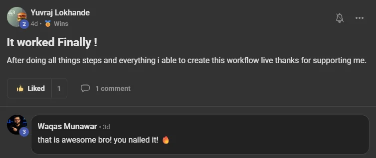 Yuvraj's post about getting his first workflow live
